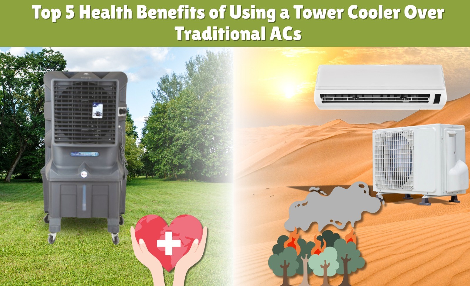 Health Benefits of Using a Tower Cooler Over Traditional ACs